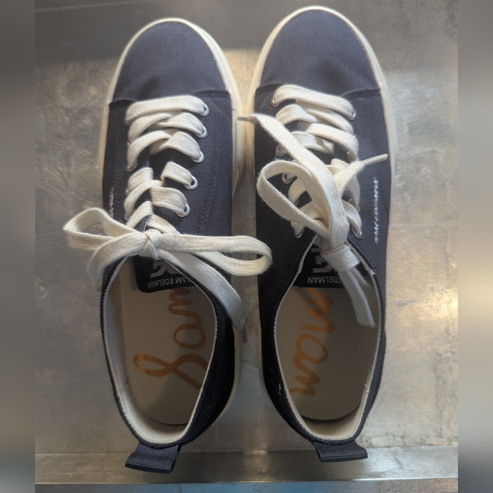 Sam Edelman Sneakers 8.5 Women's Black White Converse Style Shoes